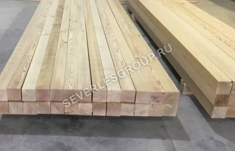 Брус сухой строганный из лиственницы 100х100х6000 (90х900х6000)
